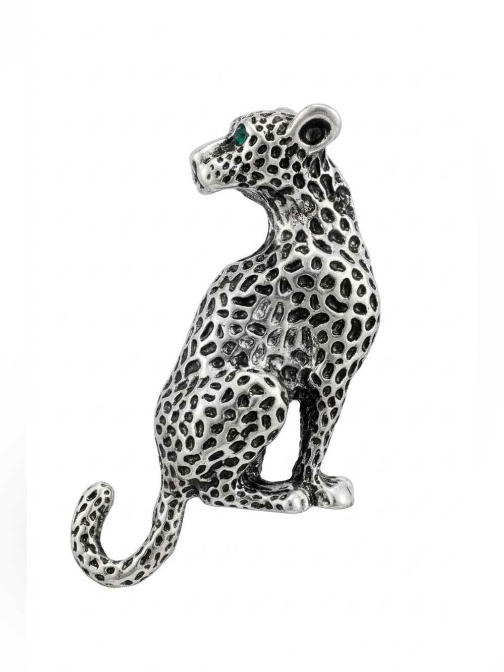 Leopard Brooch with Green Eye - Women Jewelry